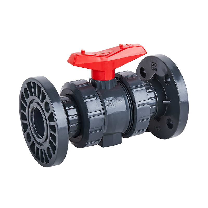 Comhla Liathróid Fíor Aontais Flanged PVC-U Q41F-10U DN15-100 1/2'-4' Caighdeán ANSI