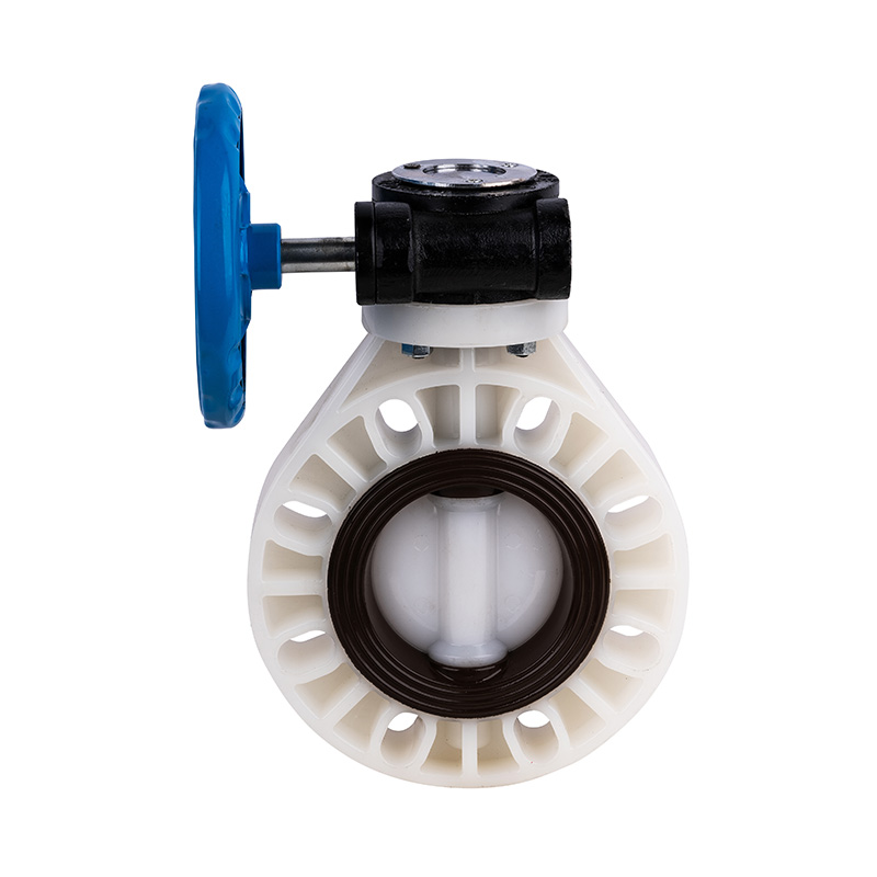 PVDF D371X-10F Comhla Féileacán Worm-Gear DN40-1000 40A-1000A Caighdeán JIS